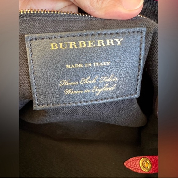 Burberry House Check Derby Leather Canterbury Tote Shoulder/Handbag Berry Pink - Picture 12 of 17